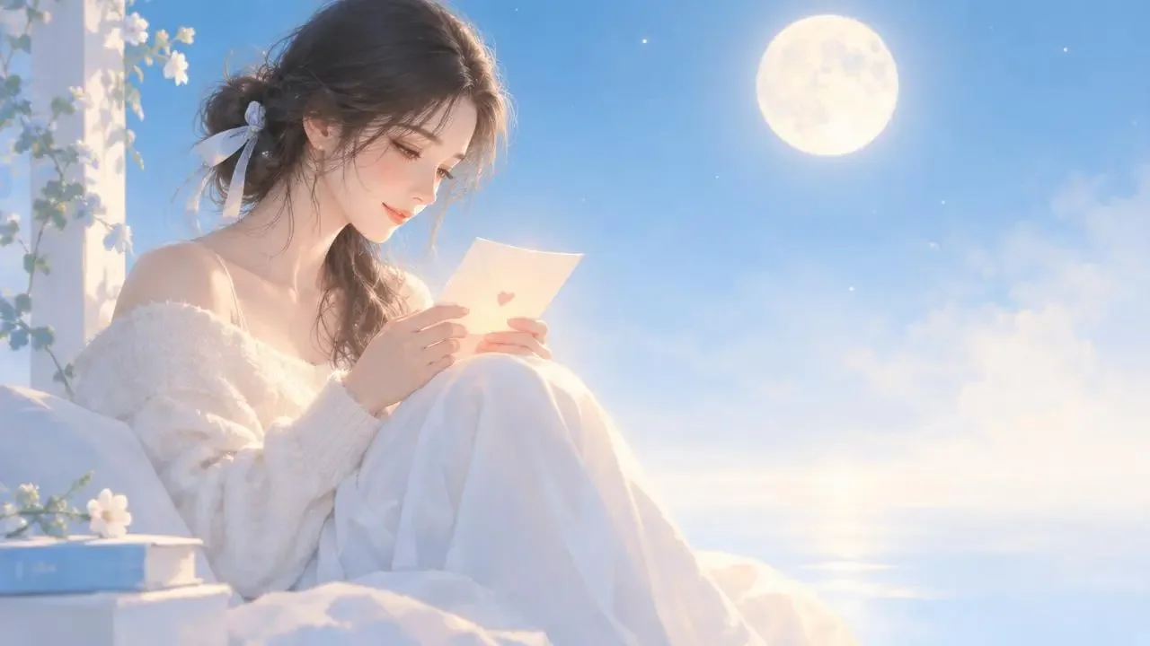 短剧《月光信笺》横版海报